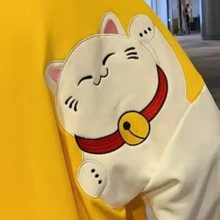 Pull Large Jaune Avec Motif De Chat Blanc Dessin Animé 5 Pull Large Jaune Avec Motif De Chat Blanc Dessin Animé -Couchages pour chats Magasin 36571 af6059