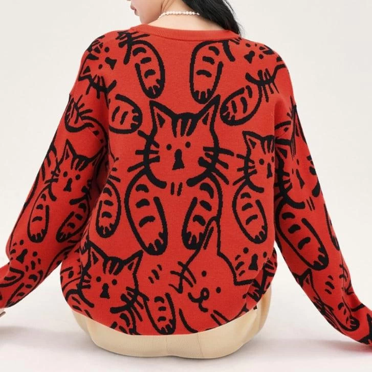 Pull Doux Avec Motifs Adorables De Chats 2 Pull Doux Avec Motifs Adorables De Chats – Image 2