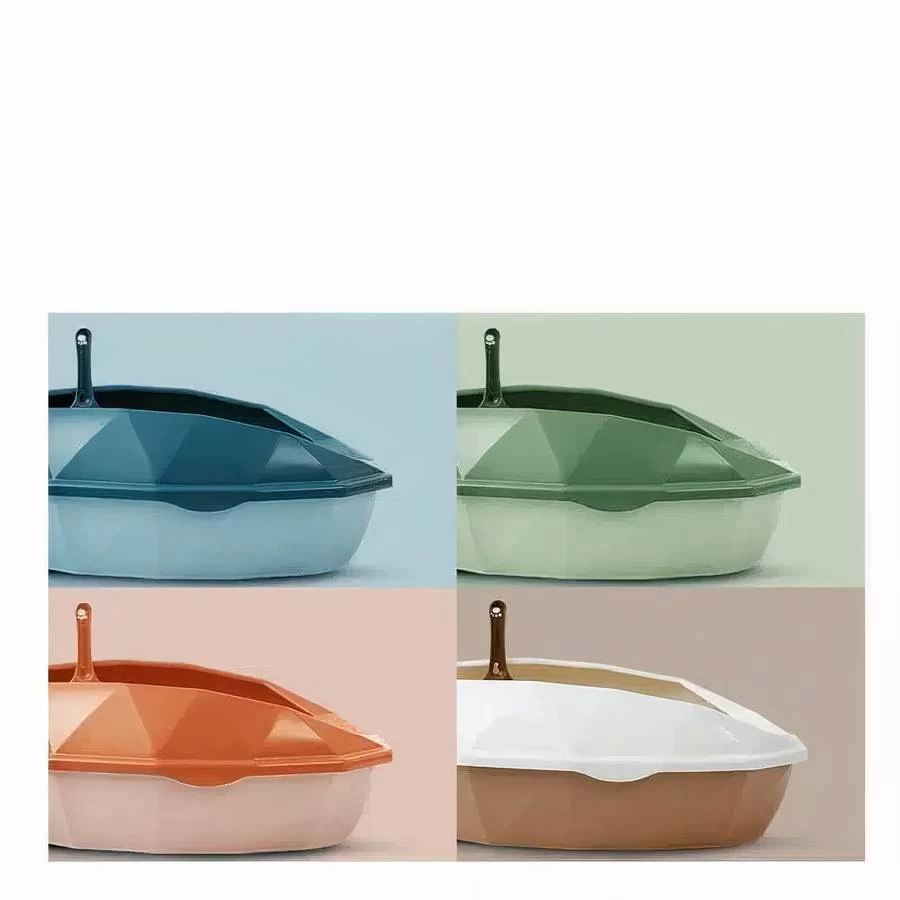 Bac à Litière Ouvert En Forme De Diamant Pour Chat 3 Bac à Litière Ouvert En Forme De Diamant Pour Chat – Image 3