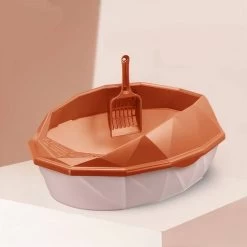 Bac à Litière Ouvert En Forme De Diamant Pour Chat 7 Bac à Litière Ouvert En Forme De Diamant Pour Chat -Couchages pour chats Magasin bac a litiere ouvert en forme de diamant pour chat 4