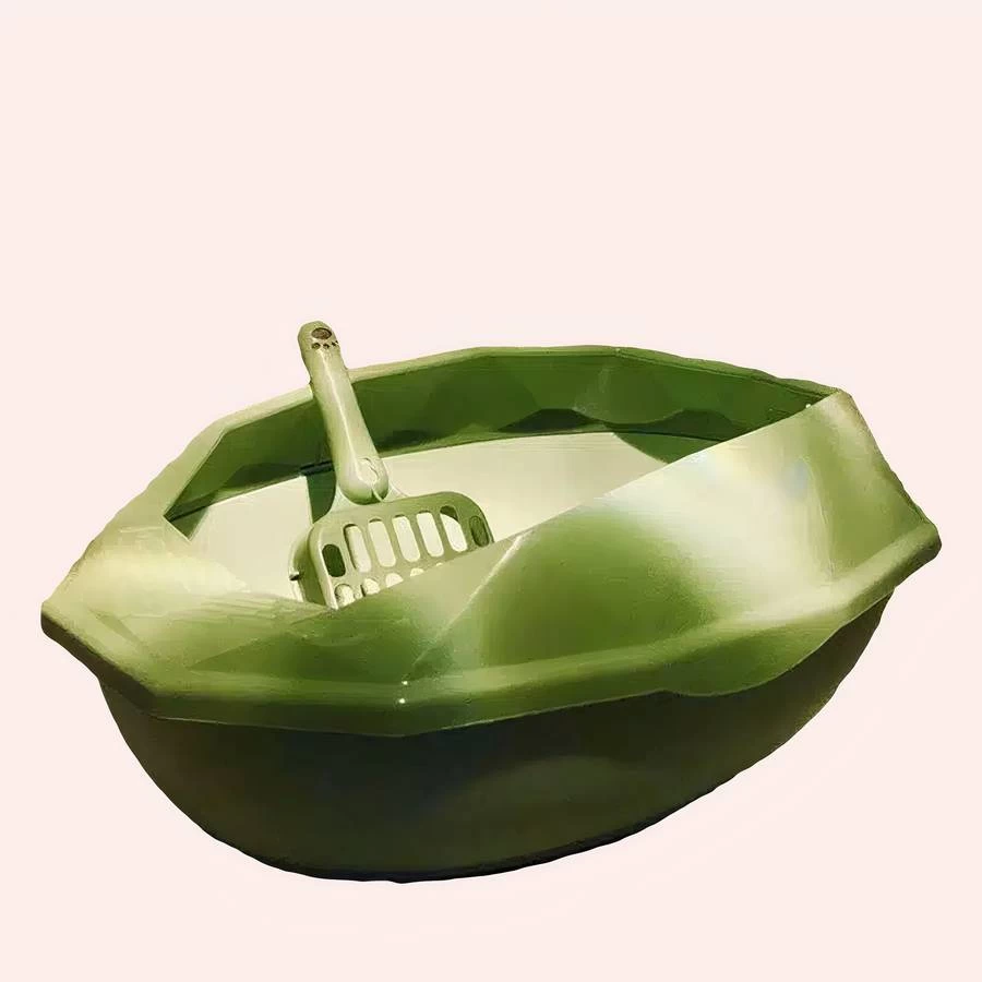 Bac à Litière Ouvert En Forme De Diamant Pour Chat 1 Bac à Litière Ouvert En Forme De Diamant Pour Chat