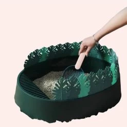 Bac à Litière Semi-fermé Pour Chat