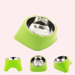 Bol Antidérapant Incliné En Acier Inoxydable