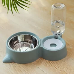 Bol Chat En Acier Inoxydable Avec Fontaine à Eau