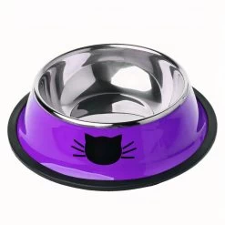 Bol Chat Rond En Acier Inoxydable à Motif Chat -Couchages pour chats Magasin bol chat rond en acier inoxydable a motif chat 8