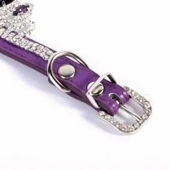 Collier En Cuir PU Avec Pompon Diamant Pour Chat -Couchages pour chats Magasin collier en cuir pu avec pompon diamant pour chat 3