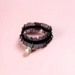 Collier En Velours Et Dentelle Pour Chat -Couchages pour chats Magasin collier en velours et dentelle pour chat 4