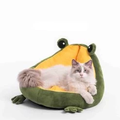 Couchages pour chats Magasin -Couchages pour chats Magasin coussin pour chat en forme de grenouille 1