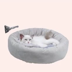 Coussin Rond Respirant En Coton Pour Chat