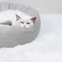 Coussin Rond Respirant En Coton Pour Chat -Couchages pour chats Magasin coussin rond respirant en coton pour chat 3