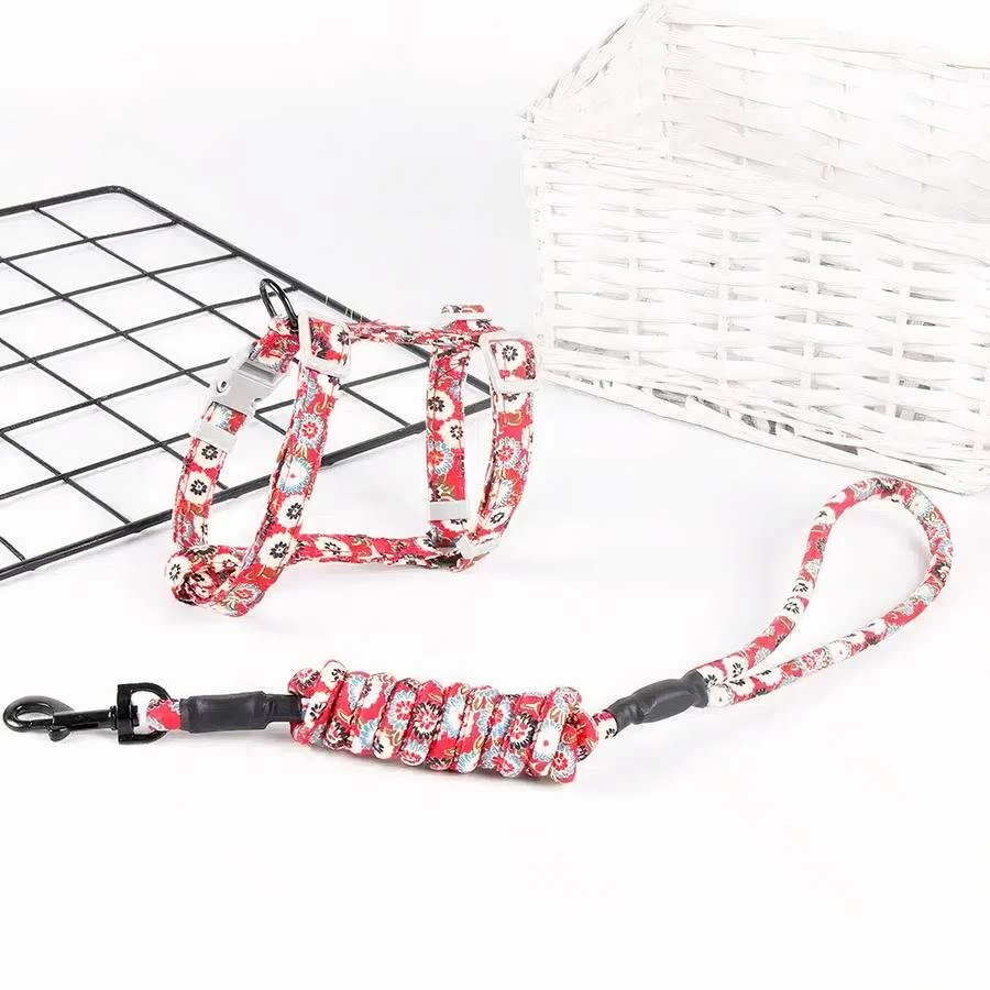 Harnais Fleuri Avec Laisse Réglable Pour Chat 5 Harnais Fleuri Avec Laisse Réglable Pour Chat – Image 5