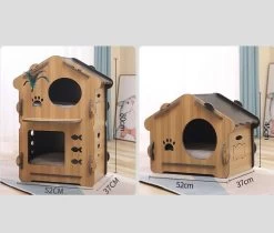 Maison En Bois Pour Chat -Couchages pour chats Magasin maison en bois pour chat 2 1