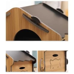 Maison En Bois Pour Chat -Couchages pour chats Magasin maison en bois pour chat 3 1