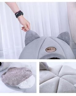 Niche Chat Gris En Forme De Citrouille Avec Oreille 9 Niche Chat Gris En Forme De Citrouille Avec Oreille -Couchages pour chats Magasin niche chat gris en forme de citrouille avec oreille 2