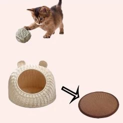 Niche Tissée En Rotin D’été Pour Chat