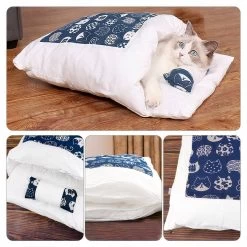 Sac De Couchage Japonais Avec Couverture Et Oreiller Pour Chat -Couchages pour chats Magasin sac de couchage japonais avec couverture et oreiller pour chat 3