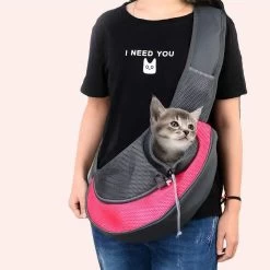 Sac Transport Chat En Maille Avec Trou Pour La Tête