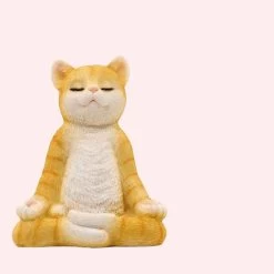 Statue De Chat De Yoga En Résine