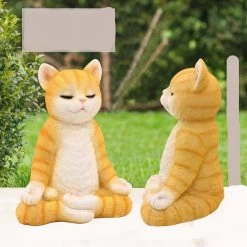 Statue De Chat De Yoga En Résine -Couchages pour chats Magasin statue de chat de yoga en resine 3