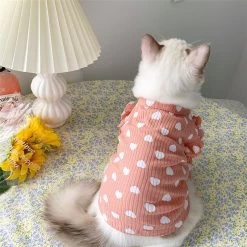 Vêtement De Printemps Imprimé Coeur Pour Chat -Couchages pour chats Magasin vetement de printemps imprime coeur pour chat 4